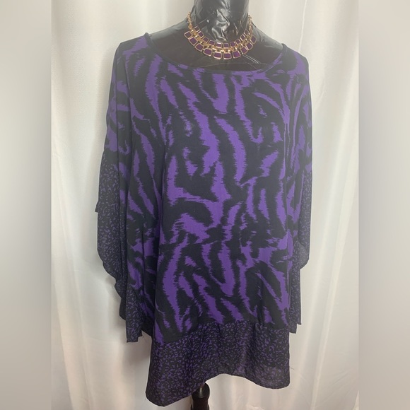 DEX Purple Kimono style top - Picture 3 of 7